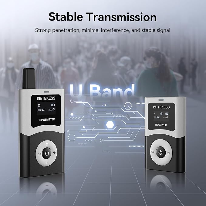 Retekess T130U Wireless Tour Guide System, Stable Signal, Assistive Listening - Image 3