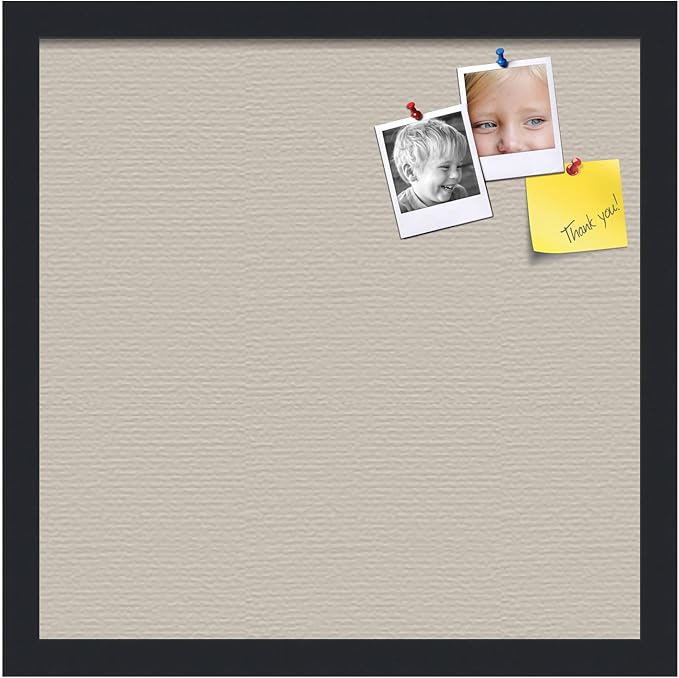 PinPix 16x16 Inch Cork Bulletin Board. This Decorative Framed Pin Board Comes with Desert Pastel Design and a Satin Black Frame. Ideal for Home Office Decor or Message Board (PinPix-1815)