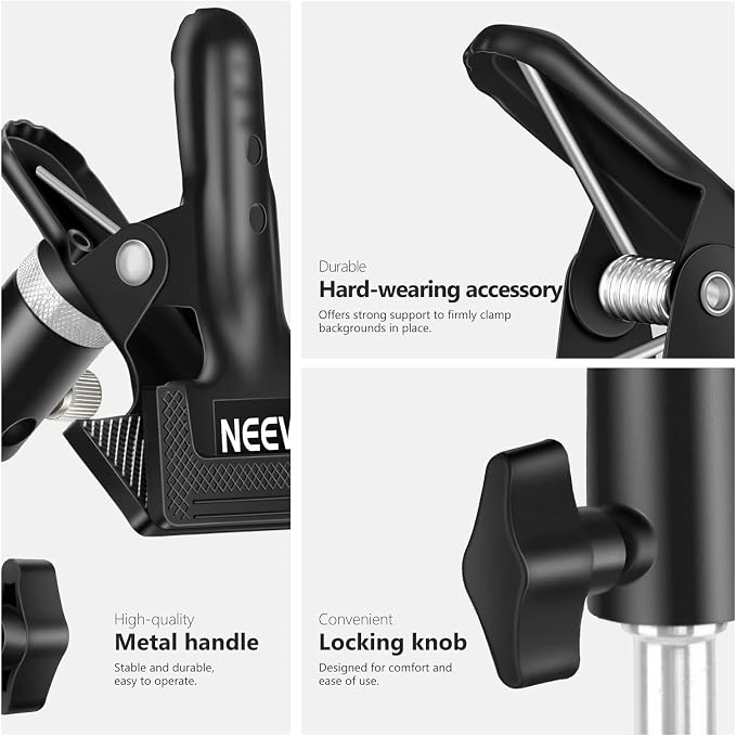 NEEWER Photo Studio Heavy Duty Metal Clamp Holder - Image 7