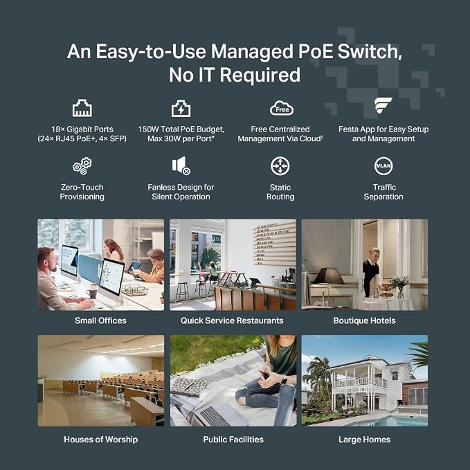 TP-Link Festa FS318G 18 Port Gigabit Smart Managed Network Switch - Image 3