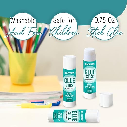 Glue Sticks Bulk Classroom, White Glue Sticks for Kids 36 Count, 0.75 Ounce, Washable All Purpose, for Kids, School and Home