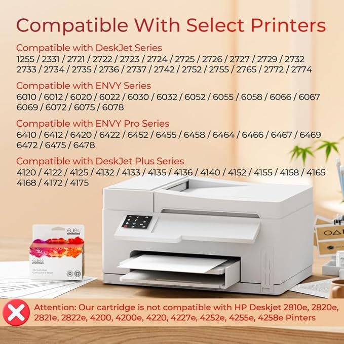 67XL Ink Cartridge (2-Black) Compatible for HP Ink 67 for HP 67XL Black Ink Cartridge High Yield for Deskjet 2700 2700e 2755e 2710e 2720e 4100e 4120e 4155e 4255e Envy 6000 6055e 6420e 6455e Series