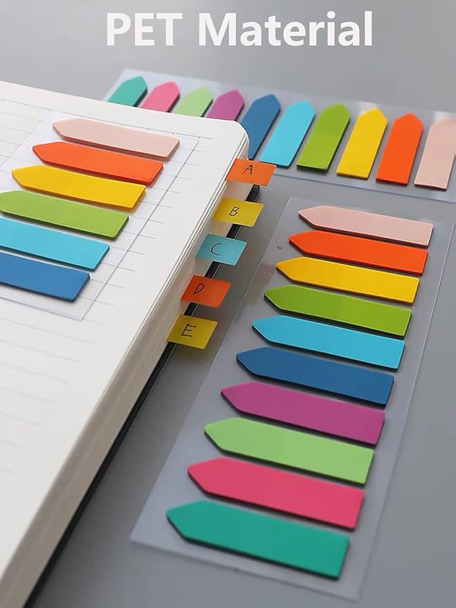 ELII 800pcs Books Tabs for Annotating,Sticky Tabs Clear Sticky Notes,Page Markers for Notebooks, Multi-Colored Writable and Repositionable Book Flags