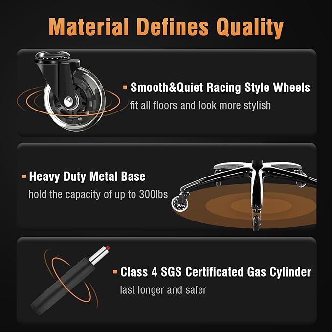 EZAKI High Back Office Chair-Flip-up Arms Executive Computer Desk Chair, Built-in Lumbar Support Thick Padded Adjustable Rock Tension Ergonomic Design for Back Pain