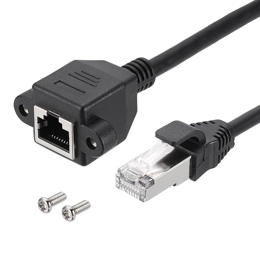 MECCANIXITY Cat5 Ethernet Extension Cable, 4.9Ft RJ45 Male to Female Screw by MECCANIXITY
