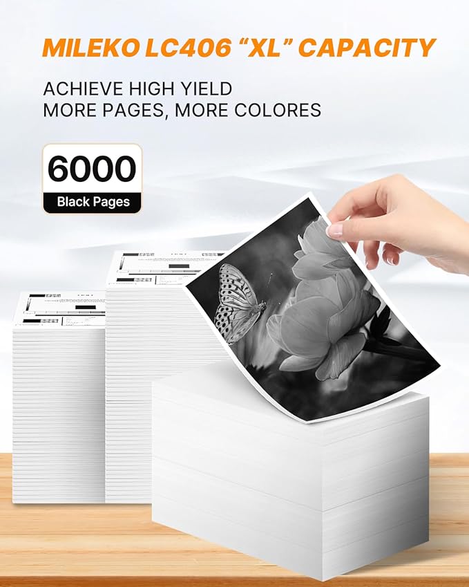 LC406 Ink Cartridges for Brother Printer Black Compatible for Brother LC406XL LC 406 XL 406 XL High Yield Ink Cartridges for Brother MFC-J4535DW MFC-J4335DW MFC-J5855DW MFC-J6555DW MFC-J6955DW, 1 Pack