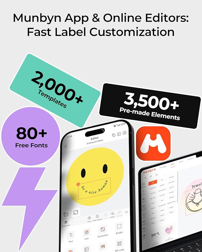 MUNBYN Bluetooth Thermal Label Printer RealWriter RW402B, 4x6 Shipping Label Printer for Small Business, Compatible with Android, iPhone and Windows, Mac, Chromebook, Ebay, USPS, FedEx, Shopify