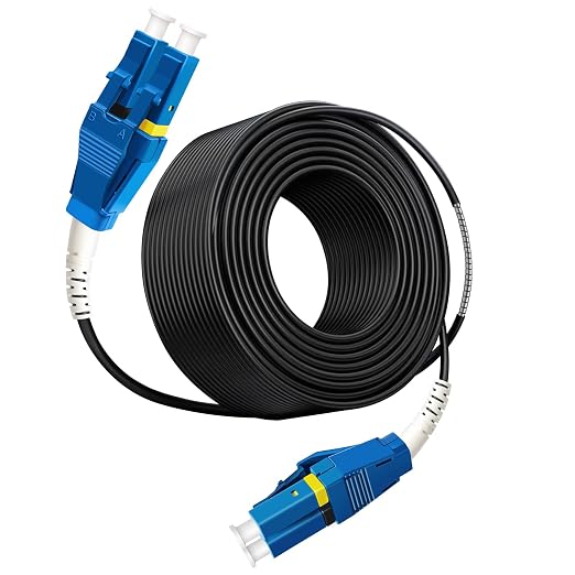 120ft Uniboot LC to LC Outdoor Armored Fiber Patch Cable, Low Friction Single by Bangun