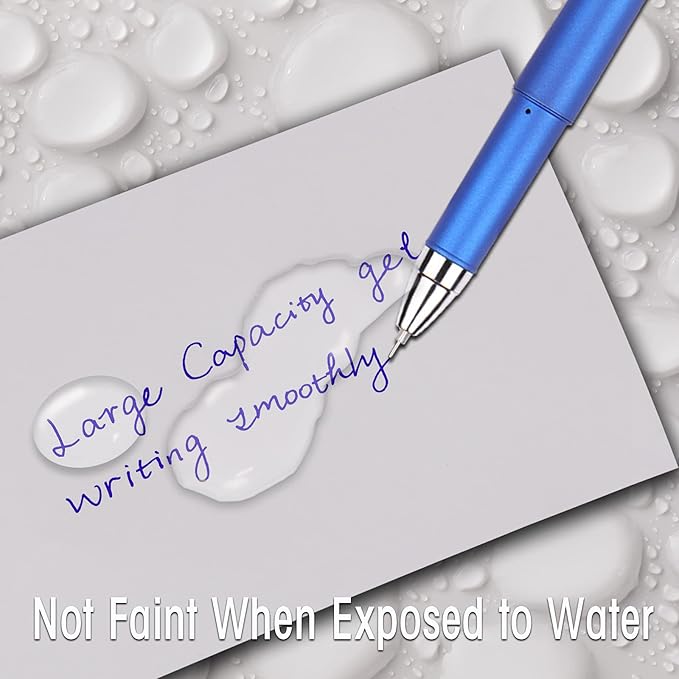 Gel Ink Rollerball Stylus Pen - 18 Pack,0.38mm Gel Pen Extra Fine Point,2 in 1 Capacitive Stylus Pen,Blue Ink,Writing Smoothly for Office,Business,Gift,Metal Silver Clip