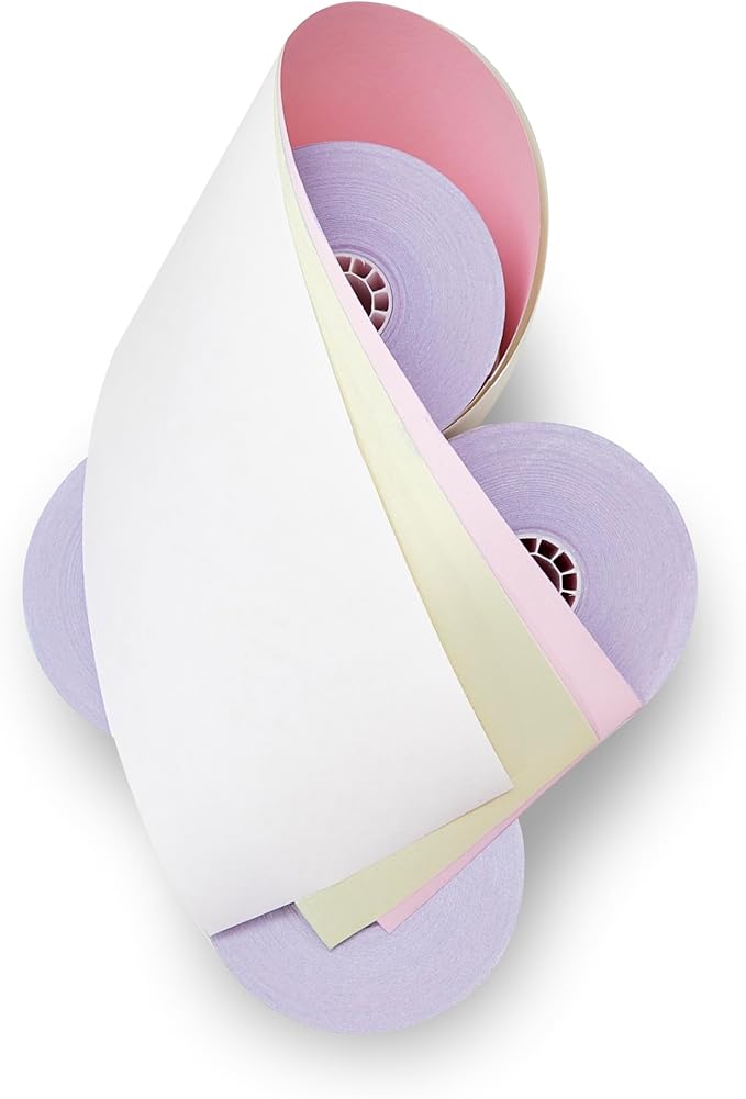 (32 Rolls) 3-ply 3" inch 65' Feet White/Canary/Pink Carbonless Paper for Star SP700 TMU 220 (3-ply 3" inch 65' Feet) Kitchen Printer Paper From ShopSmartOnline
