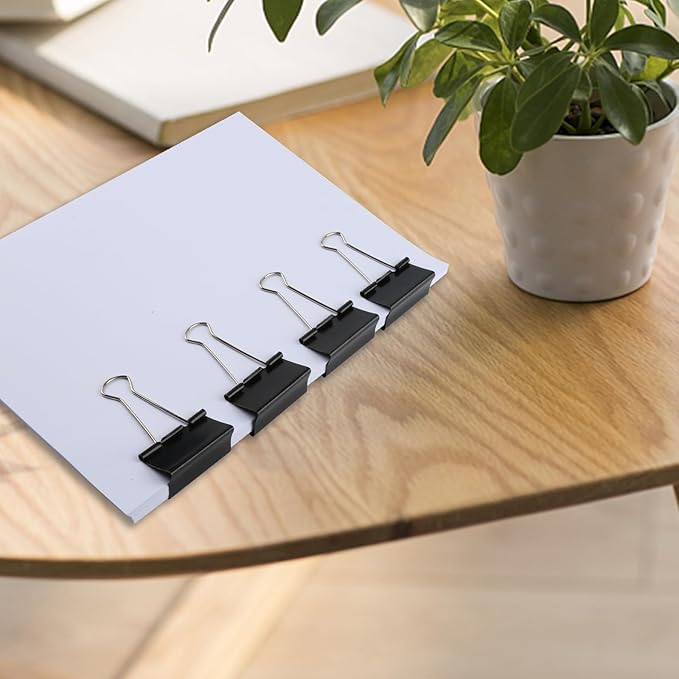 Ufmarine 40 Pcs Large Binder Clips 1.6 inch Length, Binder Clips Large for Office