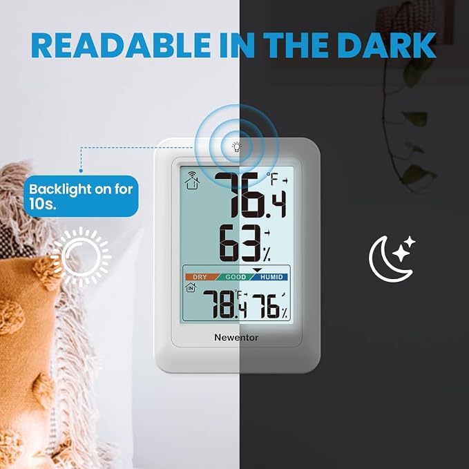 Newentor Indoor Outdoor Thermometer Wireless, Weather Station - Image 4