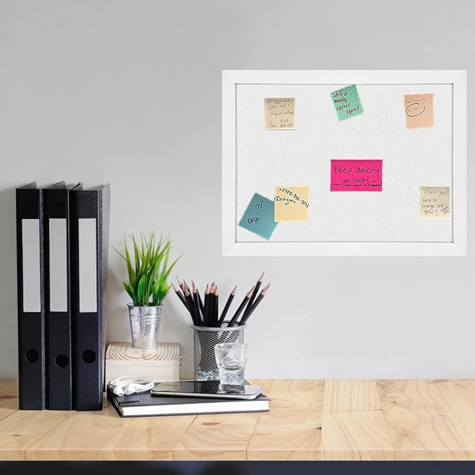 TORASO Cork Board Bulletin Board, Cork Boards for Walls with Pins, Eye Bolts, gaskets, Screws, Pin Board for Office, School and Home (White, 11“x14.5” - 2p)