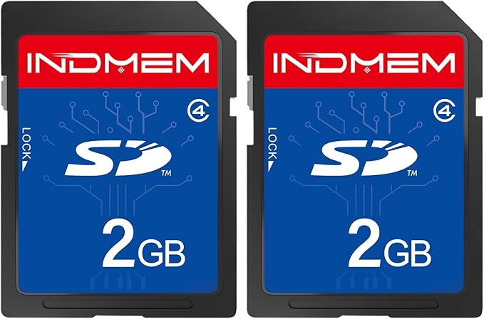 INDMEM 2 Pack SD Card 2GB Class 4 Flash Memory Card 2G SLC Stanard Secure by SINOBRIGHT