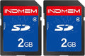 INDMEM 2 Pack SD Card 2GB Class 4 Flash Memory Card 2G SLC Stanard Secure by SINOBRIGHT