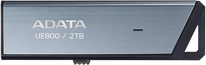 ADATA Elite UE800 2TB USB Type-C USB 3.2 Gen2 Flash Drive Portable SSD Up to 1000MB/s Read/Write (AELI-UE800-2T-CSG), Compatible with iPhone 15 Pro Series/Android/Playstation 5