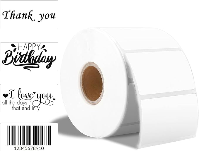 2.25 x 1.25 White Direct Thermal Labels, Self-Adhesive Address Shipping Barcode Thermal Stickers,Thermal Printer Labels Compatible with Rollo & Zebra & MUNBYN, 1000 Labels for Printer