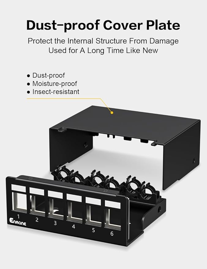6 Port Patch Panel Blank Keystone Patch Panel STP&UTP Compatible - Image 5