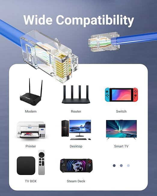 VCE 50-Pack Cat6 RJ45 Pass Through Connector - Image 8