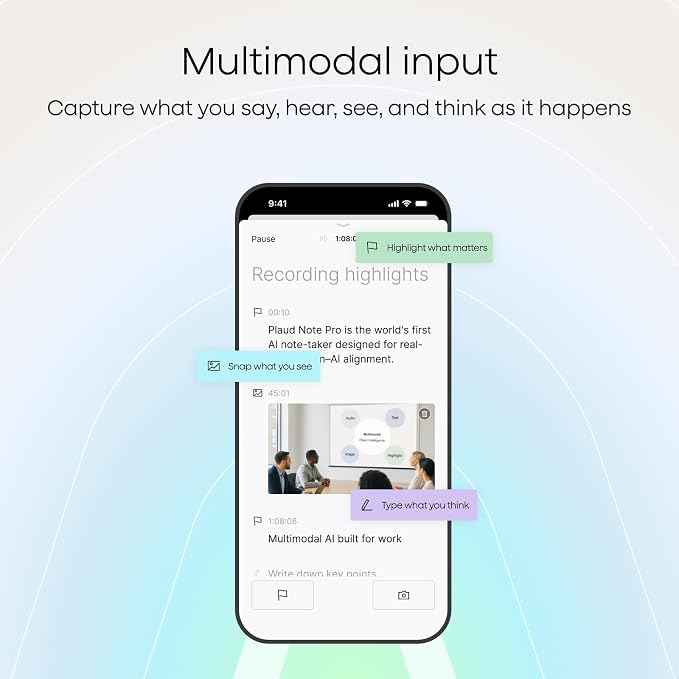 Plaud NotePin S AI Voice Recorder, Wearable AI Notetaker, AI Transcribe & - Image 4