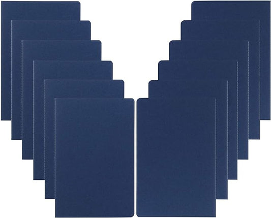 12 Pack College Ruled Notebook Journals Bulk, Lined Paper, 60 Page, 5.5x8.3 inch, A5, Travel Journal Set for Travelers, Students, Church, Office, Writing Diary Subject Notebooks Planner, Blue