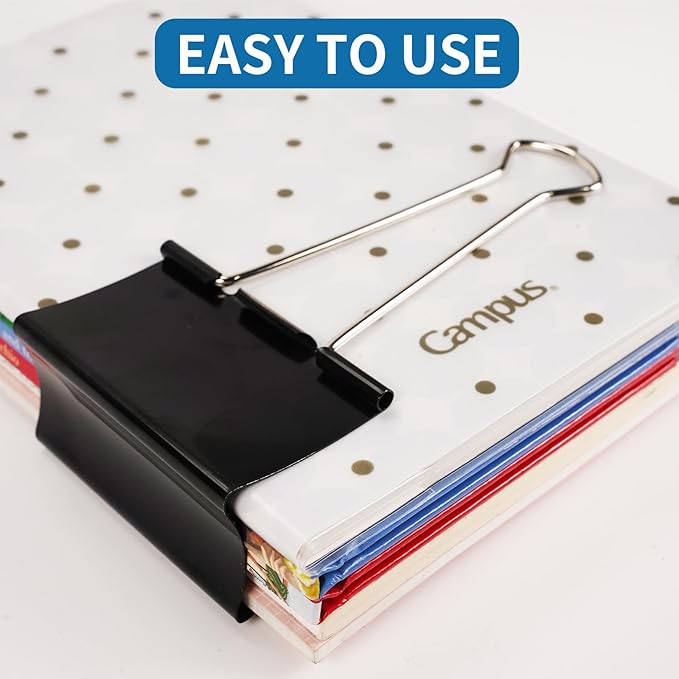 Jumbo Binder Clips 3 Inch - Extra Large Binder Clips 18 Pack, Heavy Duty Office Binder Clips for Paper, Documents, School & Office Supplies (18, 3 inch)