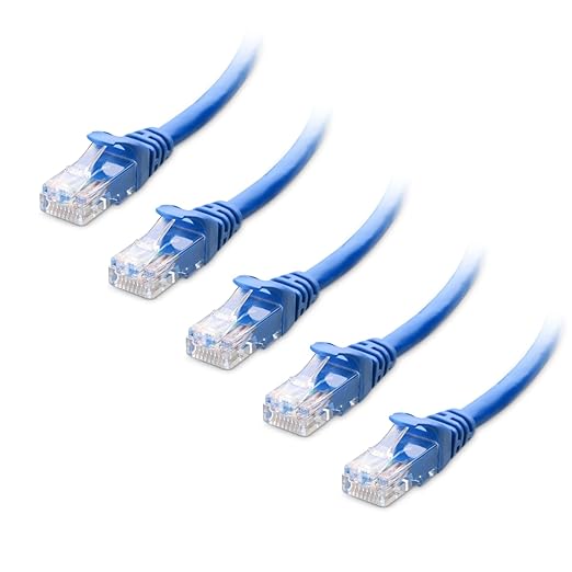 Cable Matters 10Gbps 5-Pack Snagless Cat 6 Ethernet Cable - 5ft by CableMatters