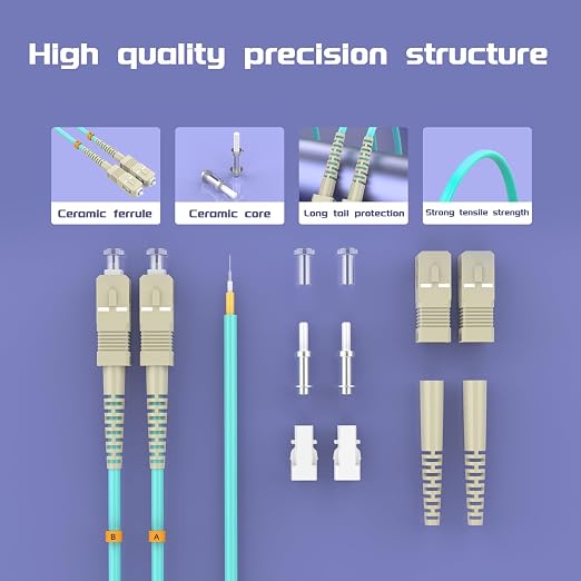 Fiber Patch Cable 4ft/1meters SC/UPC to SC/UPC OM3 10Gb/Gigabit MultiMode - Image 4