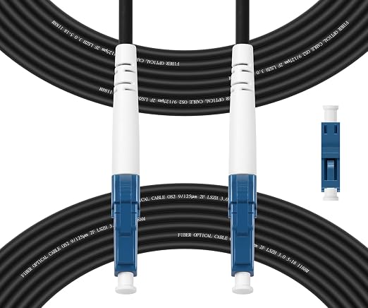 Fibergaga-10M OS2 LC to LC Fiber Optic Cable Outdoor Armored Single Mode by Fibergaga