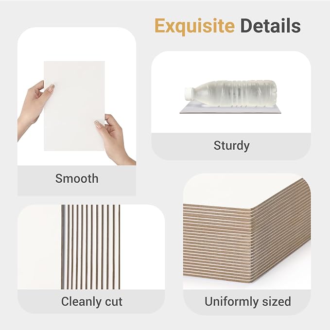 25 Pcs Book Board, Binder Board, Cover Board, Heavy Duty Chipboard for Book Binding, DIY Cardboard (White, 5 x 7 Inch 80PT)