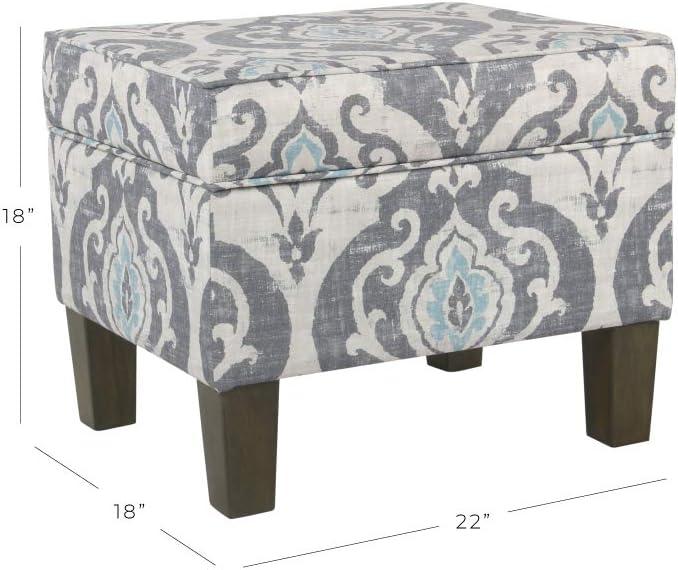 Home Decor | Dinah Collection Modern Storage Ottoman | Ottoman with Storage for Living Room & Bedroom(Blue Slate)
