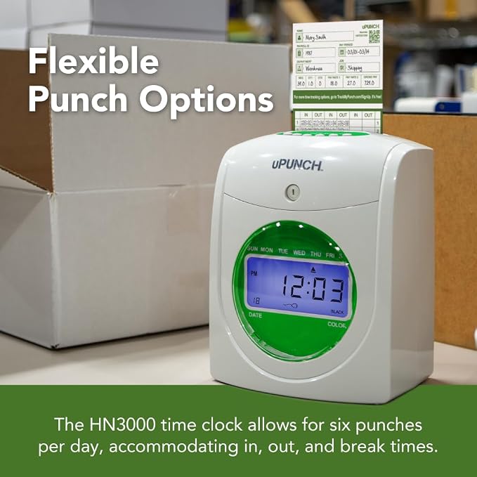 uPunch HN3540 Complete Small Business Start-Up Kit: AutoAlign Time Clock System - Image 6