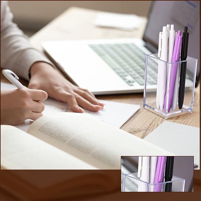 Sabary 36 Pack Acrylic Pen Pencil Holder, Clear Makeup Brush Holder Acrylic Pencil Cup Stationery Organizer for Back to School Office Home Desk Accessory