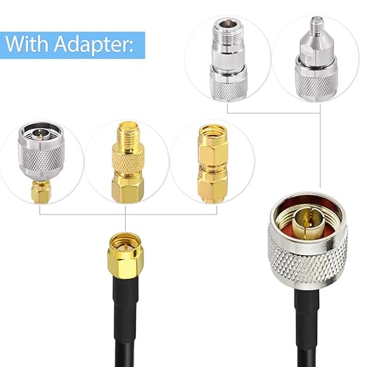Superbat SMA Male to N Male RF Coaxial Coax Cable 10ft + 5pcs SMA to N - Image 4
