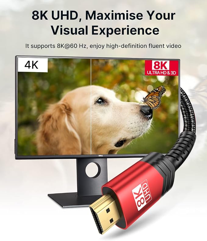 JSAUX Fiber Optic 8K HDMI Long Cable 50 ft 2.1 48Gbps Ultra High Speed HDMI - Image 2