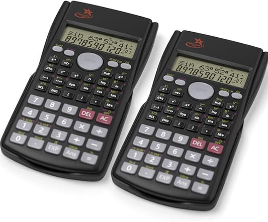 SC 216 Non Graphing Scientific Calculator for School by Red Star Tec (2 Pack Bundle)