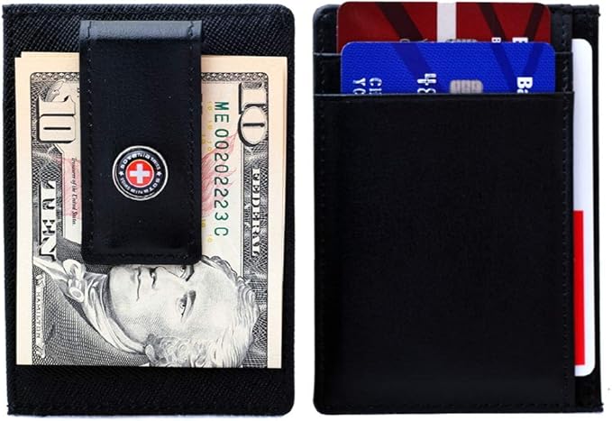 Free engraving - 24K Gold, Mens Leather Money Clips, Roller Ballpen, Ballpoint pen, Ball pen, Groomsmen Gift,Three Lines Each 20 Characters, Free Customization (Silver_Gift_Set)