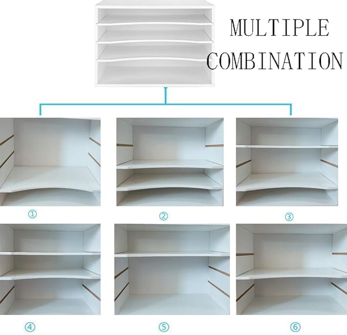 Paper Organzier Wood Desktop Organizer Storage Letter Tray File Sorter with Adjustable Shelves for Home Office