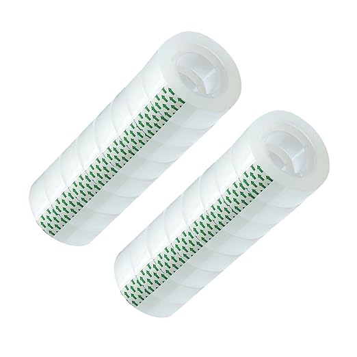 16 Rolls Clear Tape Refill - Tear by Hand, Transparent Tape Rolls for Dispenser, 3/4" x 1000 inch