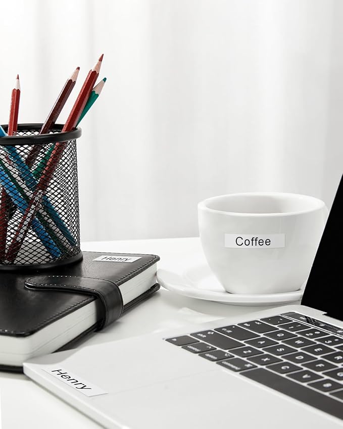 5-Pack TZe-211 TZe211 TZ-211 Compatible for Brother Label Maker Tape TZe 6mm 0.23 Laminated White for P Touch PT-H110 PTD-400 D220 D210 PTD-600 PTD610BT Label Maker, 1/4 Inch, Black on White