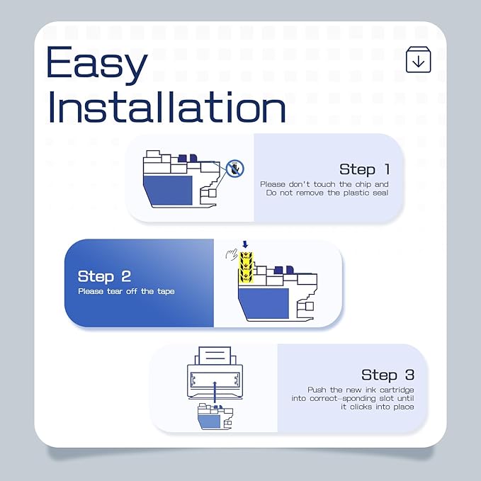 LC401XL LC401 High Yield MFC-J1010DW Ink Cartridges 5-Pack Compatible for Brother 401XL LC-401 Ink Cartridges Work with MFC-J1010DW MFC-J1170DW MFC-J1012DW MFC-J1800DW (2 Black, 1 Cyan Magenta Yellow)
