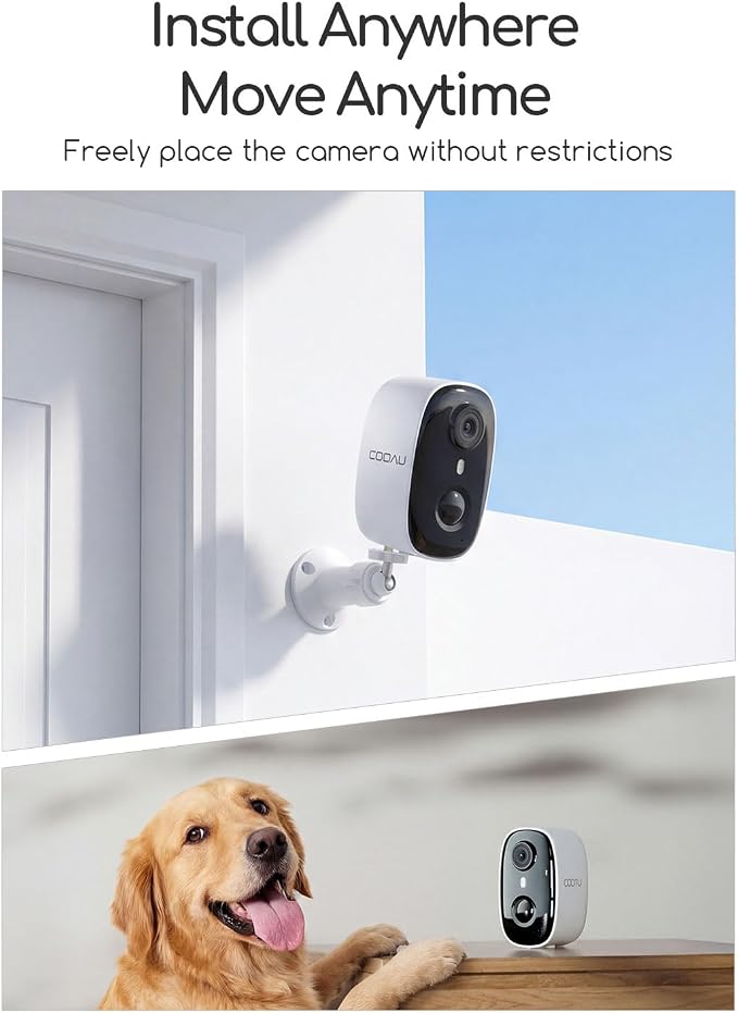 COOAU 4MP Security Cameras Wireless Outdoor​​, Faster Charging Solar Powered - Image 9