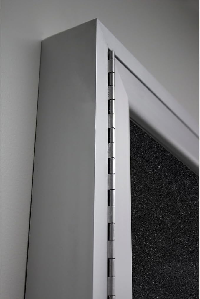 Ghent 36"x36" 1-Door indoor Enclosed Recycled Rubber Bulletin Board, Shatter Resistant, with Lock, Satin Aluminum Frame,Confetti (PA13636TR-CF) ,Made in the USA