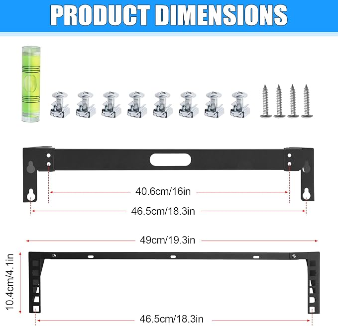 2 Pack 2u Hinged Wall Mount Patch Panel Bracket, 2u Patch Panel Bracket - Image 2