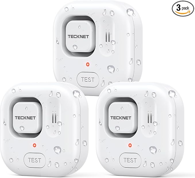 TECKNET Water Leak Detectors for Home, 120dB Water Sensor Alarm Leak Detector by Tecknet