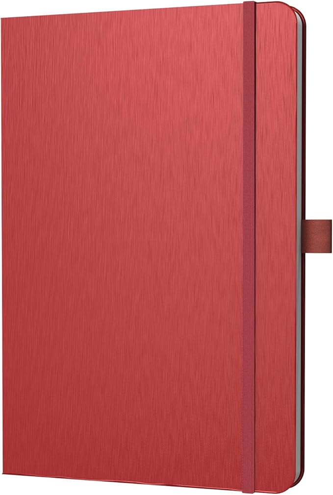 A5 Lined Journal Notebook, 7mm College Ruled Notepad, Journaling for Writing, Work, School, Travel and Note Taking, Hardcover 160 Pages (80 Sheets) 5.79 x 8.3 inches (Red)