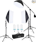 Skytex Softbox Lighting Kit 3Pack, 20x28in Soft Box | 135W 5500K E27 Bulb by skytex