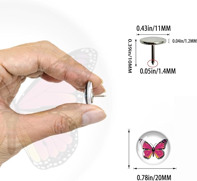 24Pcs Butterfly Push pins，Decorative Push Pins,Cute Push Pins,Thumb Tacks for Bulletin Board Office Organization or Home(24-Butterfly)