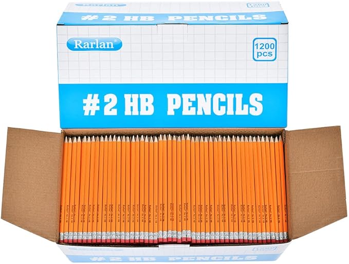 Wood-Cased #2 HB Pencils, Pre-sharpened, 1200 Count Classroom Bulk Pack
