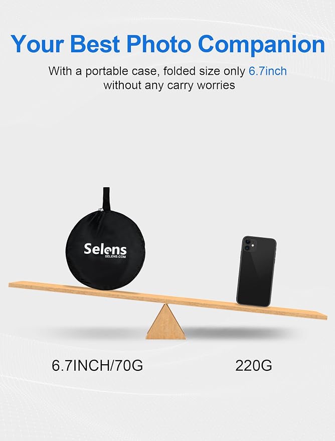Selens 2 in 1 Foldable 17inch/45cm Light Reflecto, Collapsible Disc Photography - Image 3